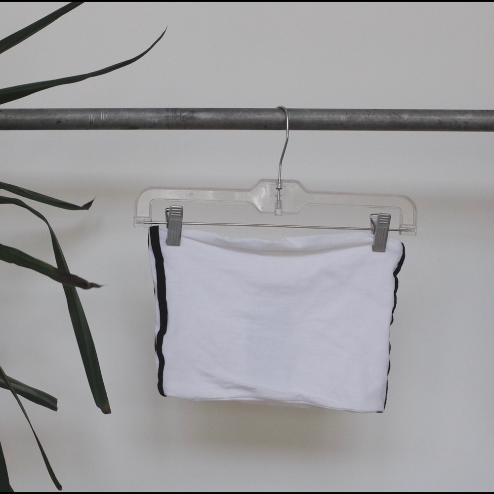 Brandy Melville white tube top with black stripes